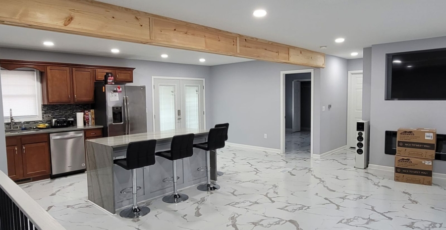 Basement Kitchen & Home Office Build Services in Polk City, Iowa