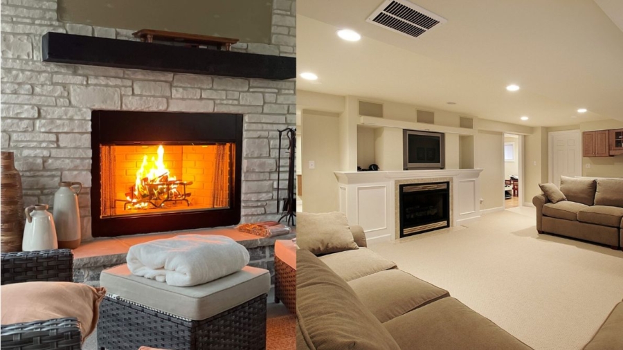 Fireplace Installation for Johnston Basements