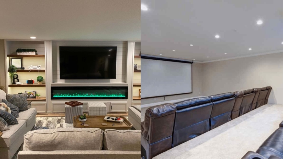 Home Theater Basement Setup in Clive, IA – Movie Nights Redefined